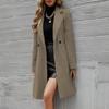 Women's Fashion Jacket Casual Solid-color Long-sleeved Cardigan Long Coat