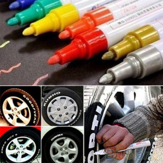 12 Colors Waterproof Car Tyre Tire Tread Rubber Metal Permanent Paint Marker Pen