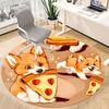 1PC Pizza Puppies Office Round Area Rug,  Mat Suitable ForOffice, Under Office Chairs Bedroom Living Room Home Decor, Room Deco