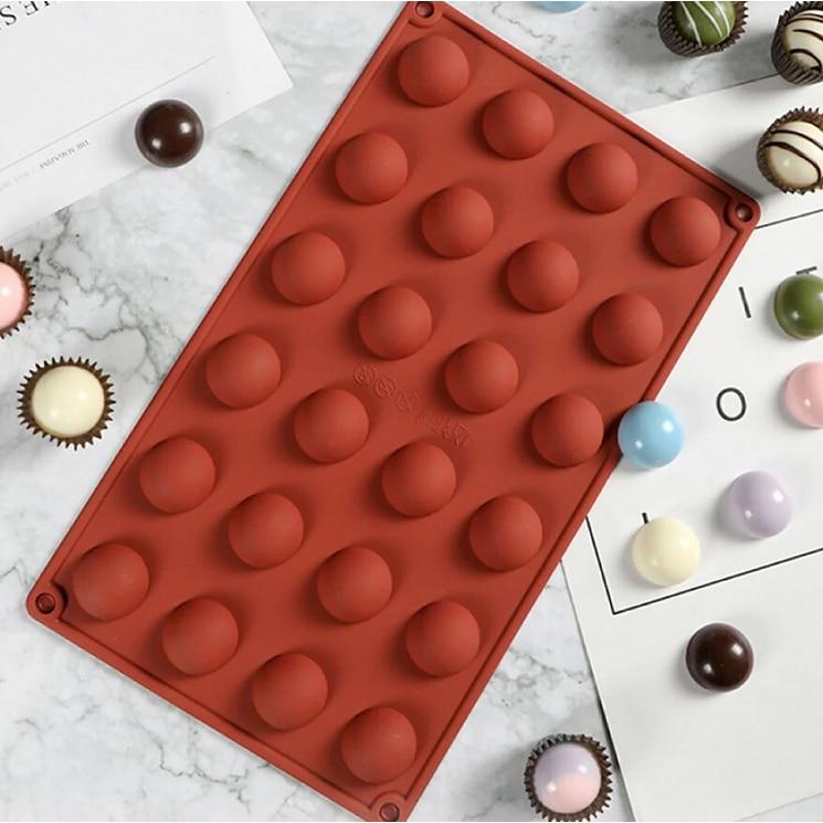 Silicone Chocolate Mold Hemisphere Baking Mold Nonstick Candy Mold 28x17cm TopBazar