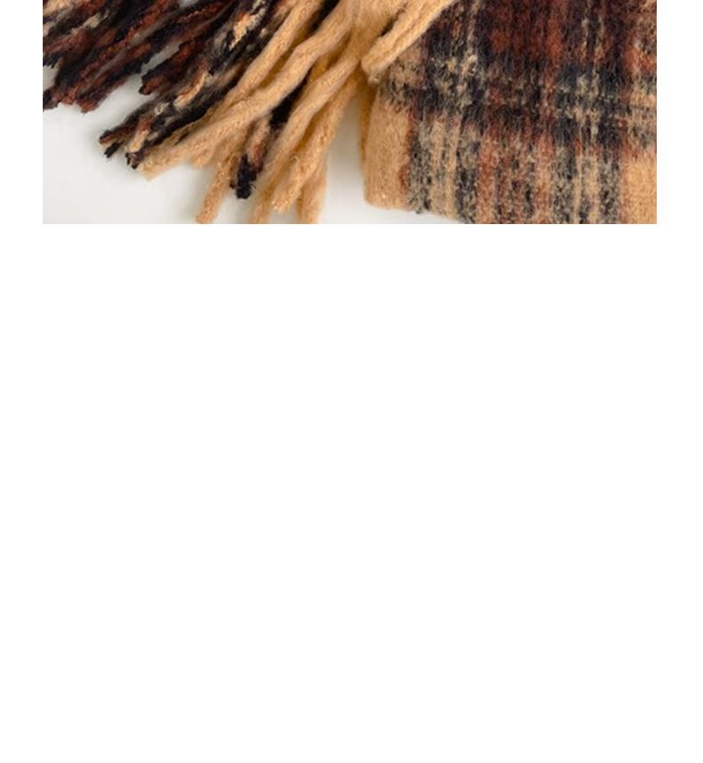 Уютная клетчатая шаль: Зимний темно-коричневый утолщенный теплый шарф 2023 года