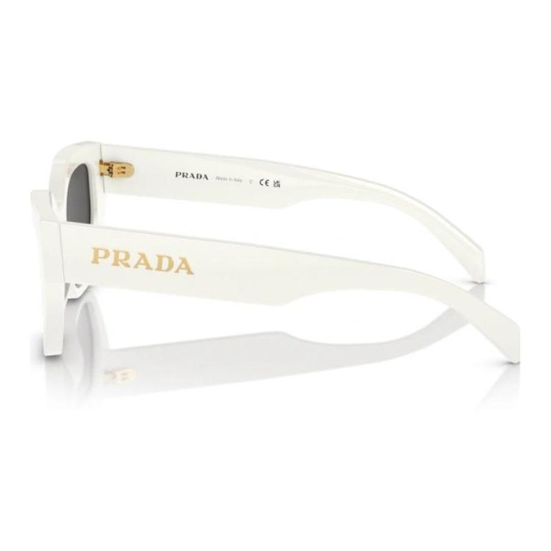 Prada Солнцезащитные очки неправильной формы с логотипом-буквой на дужке мужские белые