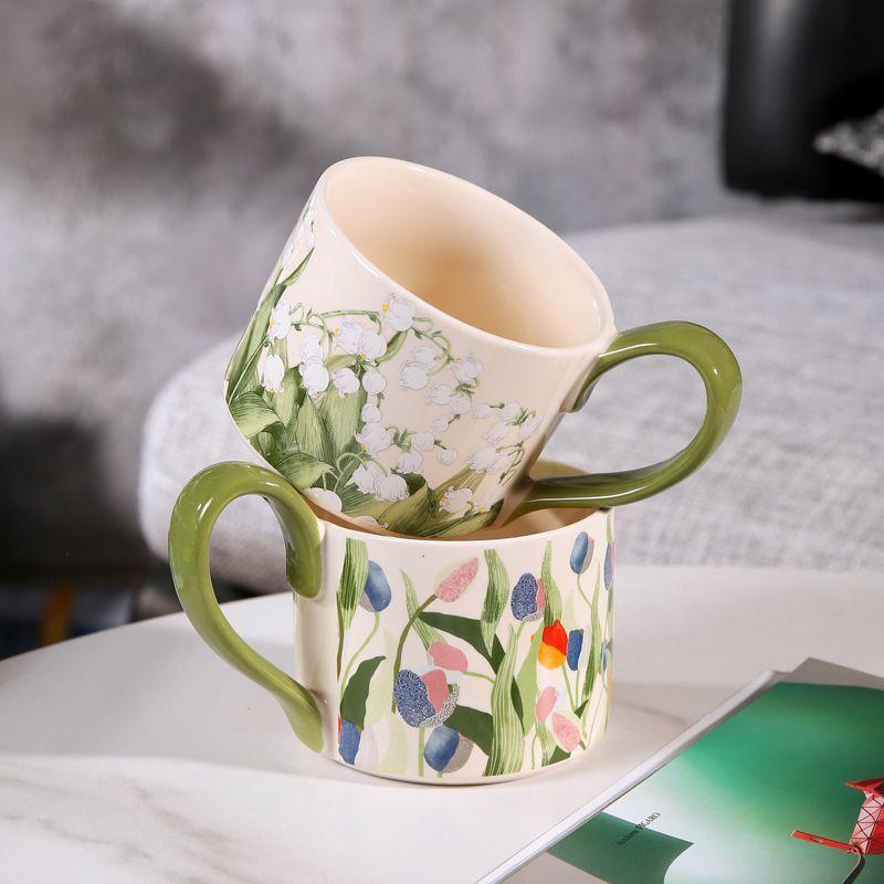 Керамическая кружка для завтрака большого объема, домашняя, для кофе, офисная, ретро, чашка для воды, для пары, с высоким внешним видом