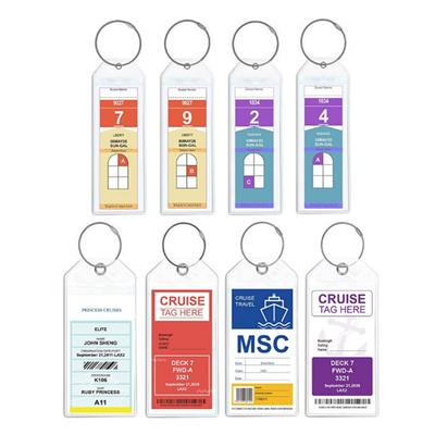 5 шт./компл. держатель багажной бирки со стальным кольцом, прозрачная водонепроницаемая застежка-молния, многоразовая багажная этикетка, рукав, предметы первой необходимости для круиза