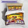 3pcs Flintstone Design Cover Set - HD Printed Bedding with 1 Cover and 2 Pillowcases - Perfect for Home and Dorm Decor