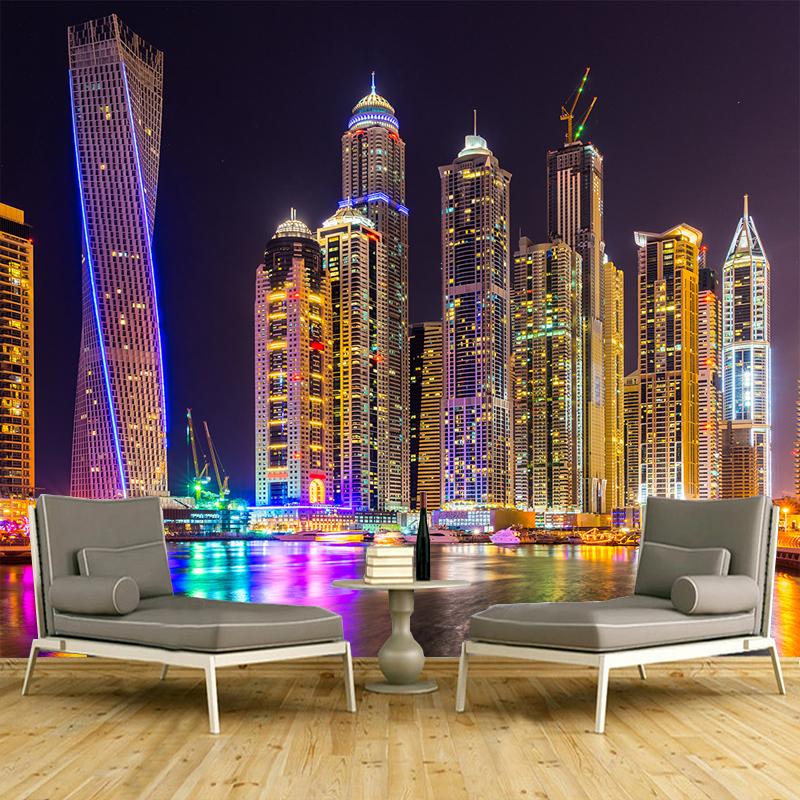 3D обои Яркие огни города Тусклый ночной телевизор КТВ Бар Гостиная Диван Индивидуальные большие настенные обои для стен Контактная бумага