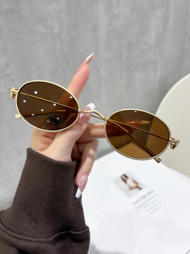 Oval small frame sunglasses new anti-ultraviolet Internet celebrity street shot high-end personalized sunglasses