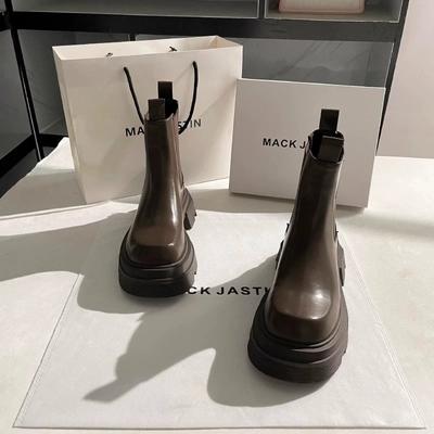 Женские ботинки Мартин на платформе, осенние новинки, из натуральной мягкой кожи, модные уличные ботинки