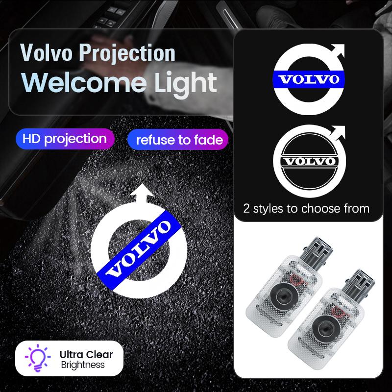 For Volvo Car HD Doors Welcome Light Led Projector Lamp Auto Accessories For Volvo Xc60 Xc90 V40 V60 S60 V50 V90 S80 C40 XC40 V7