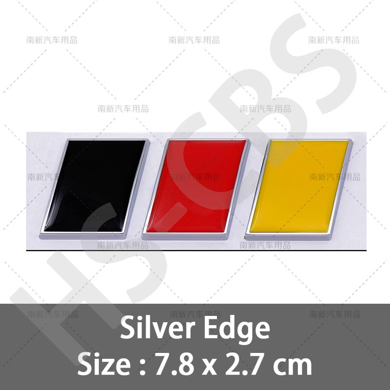 3D Metal Tricolor National Flag Logo Badge Car Body Side Door Fender Rear Trunk Emblem For Audi Bmw Mercedes Benz FIAT VW