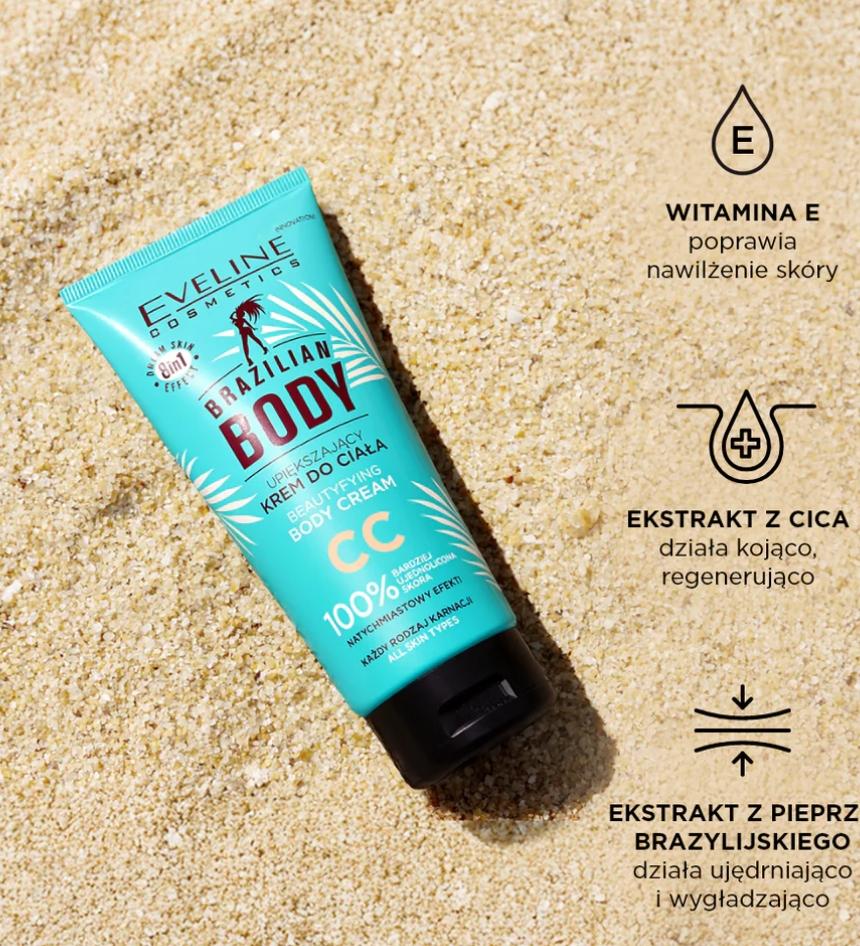Eveline brazilian body cc krem do ciała wyrównujący koloryt i blask