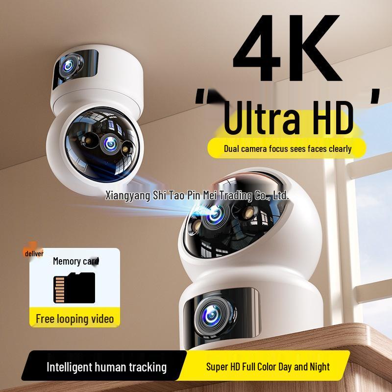 360° Indoor Wireless Camera with HD Night Vision & Voice Recording