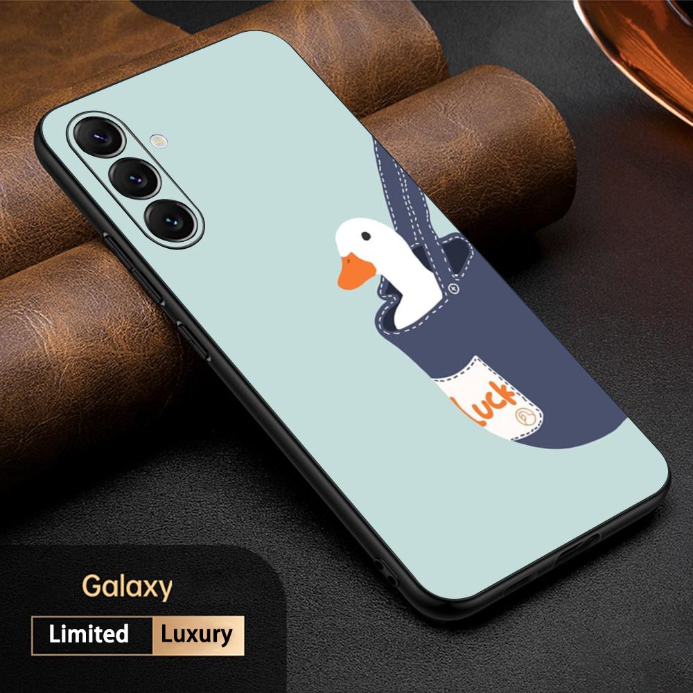 Cute fashion Duck cute cartoon Phone Case For Samsung Galaxy S26 S25 S24 S23 S22 S21 Plus Ultra Note20 Soft Black