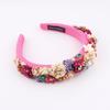 Handmade Sponge Dried Flower Headband Rhinestone Flower Hair Band  For Women Girl