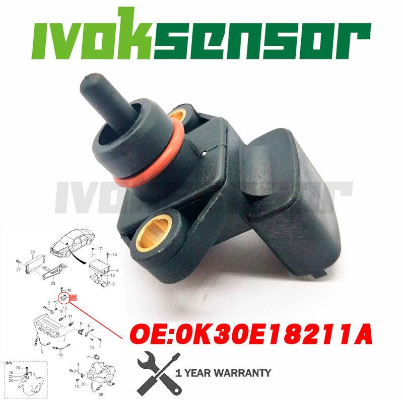 Датчик абсолютного давления во впускном коллекторе MAP для KIA Rio Carens Shuma II OK30E-18-211A OK30E-18211A OK30E 18211A 0K30E18211A