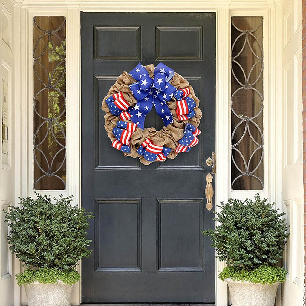 Front Door Patriotic Independence Day Wreath Creative American Flag Wreath Front Door Wreath Independence Day