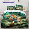 Постельное белье с узором Zelda Комплект одеял Покрывало Наволочка Домашний Декор Подарок (1 пододеяльник + 2 наволочки, без наполнителя)