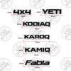 JBIW9 For Skoda Superb Kodiaq Karoq 4X4 Yeti Octavia Rapid Fabia Kamiq Car 3D Metal Letters Badge Decals Sticker Glossy Matte Black