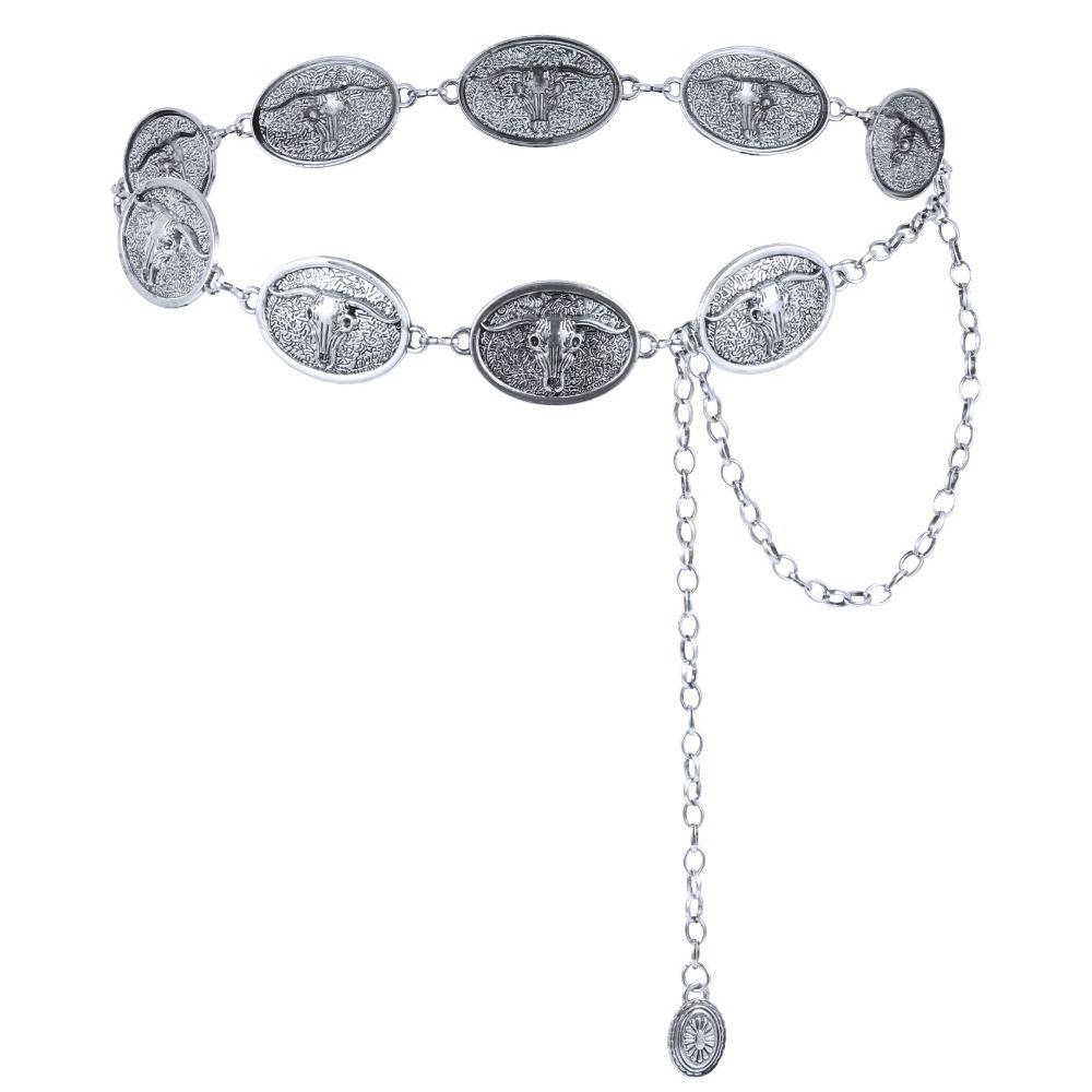 Skinny Chain Belt Adjustable Decorated Waist Belt Metal Waist Chain Belt for Dresses/Jeans/Sweater