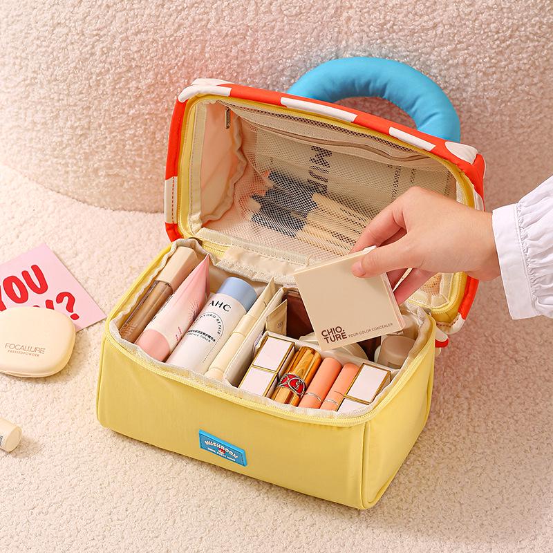 Милая мультяшная косметичка с грибами - Женская портативная сумка для хранения большой вместимости из ткани Оксфорд