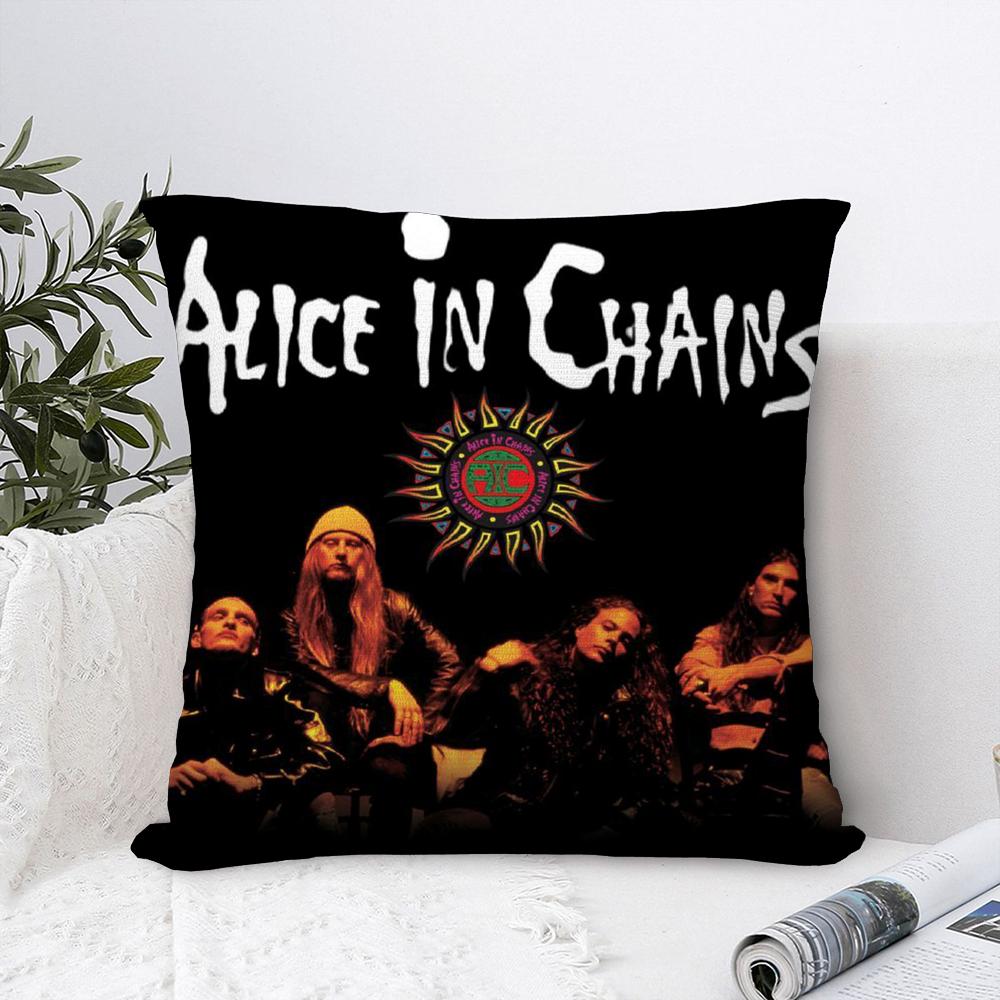 Подушка A-Alice In C-Chains Наволочка Плюшевая Ткань Мягкая Наволочка Двусторонний Принт Чехол на Подушку Дивана Подушка-Плед