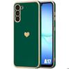 Protective Case - BOOLING - for Samsung Galaxy A17 5G/4G - Shockproof Silicone Heart Pattern - Night Green