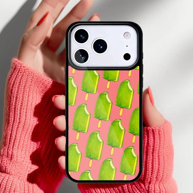 Летний чехол для телефона с рисунком мороженого из зеленого чая для iPhone 17 Air 16e 15 14 13 Pro Max Задняя крышка для 12 11 Pro Coque