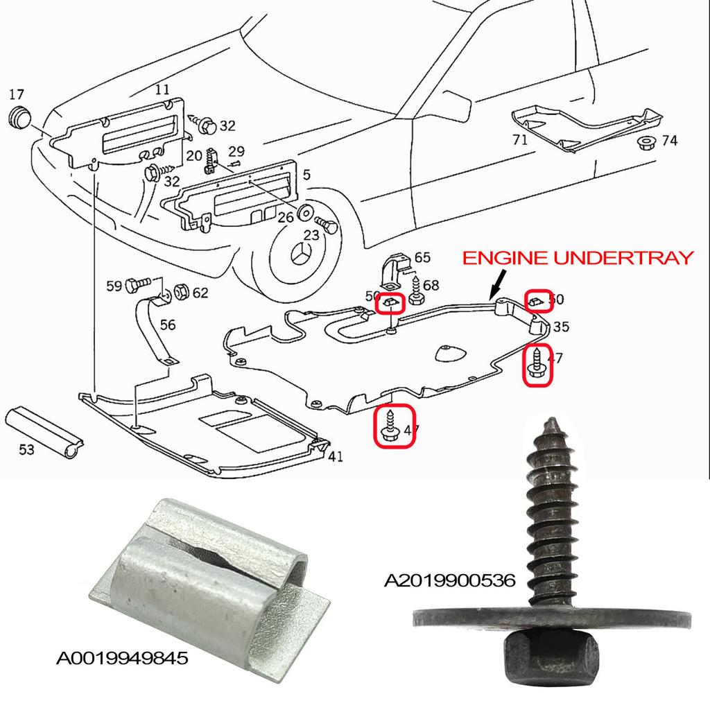 20x для MERCEDES BENZ CES SL SLK W204 W203 крышка поддона двигателя брызговик винты шайбы гайки болт A2019900536 A0019949845