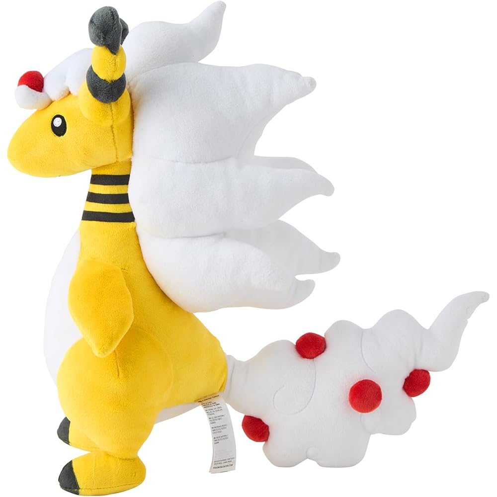 Оригинальная плюшевая игрушка Мега Амфарос из Pokemon Center 30 см Мягкая набивная игрушка