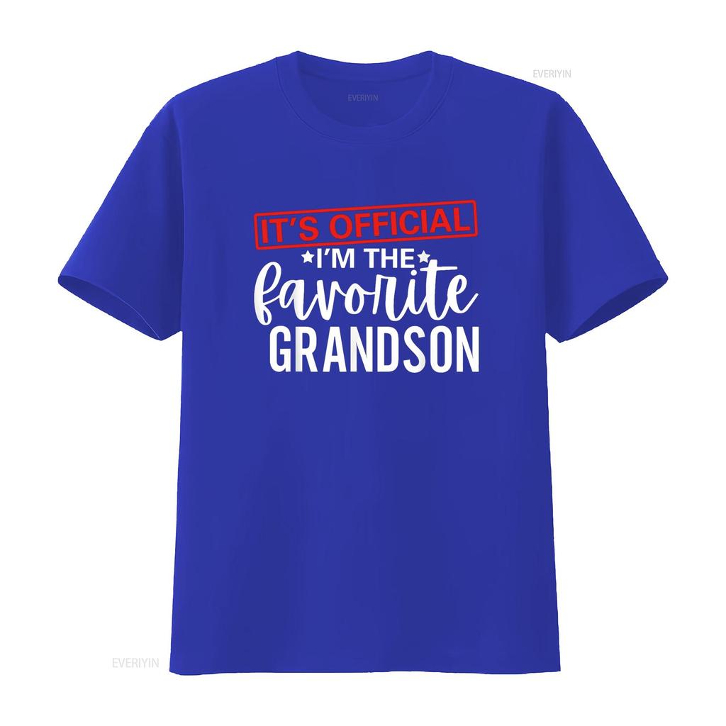 It s Official I m The Favorite Grandson Kids s Grandpa T Shirt vintage Washed Stretched Top For Everyday Wear Casual graphic
