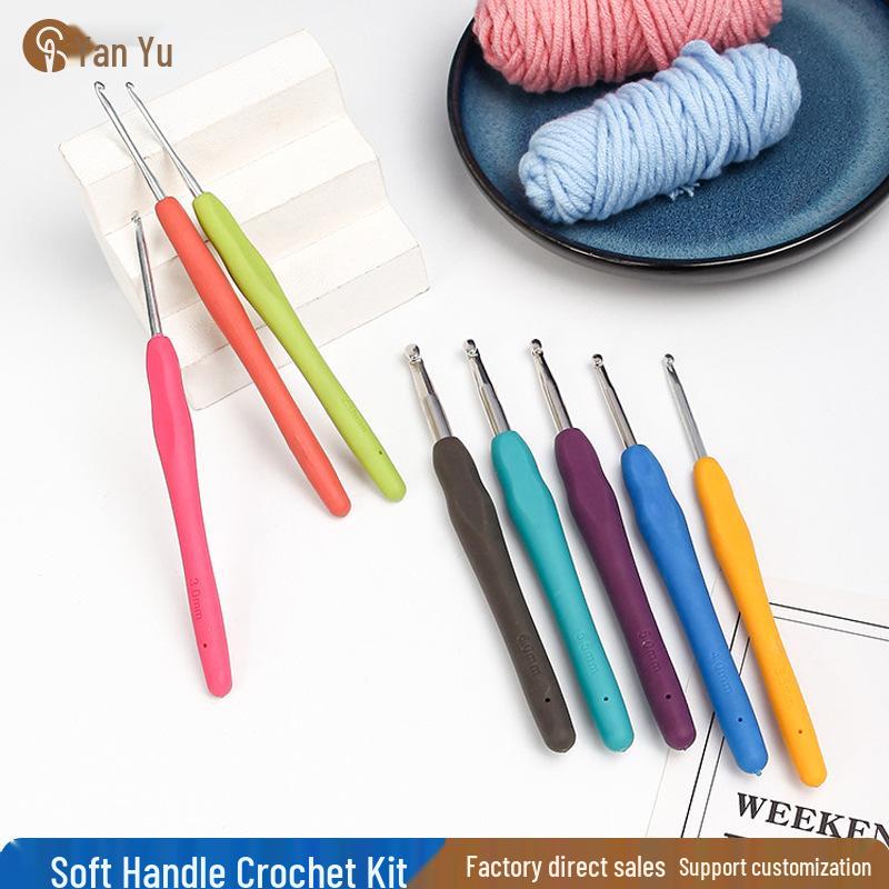 Soft Handle Crochet Hook Set for Sweater Knitting - Handmade Tools for Yarn Crafting
