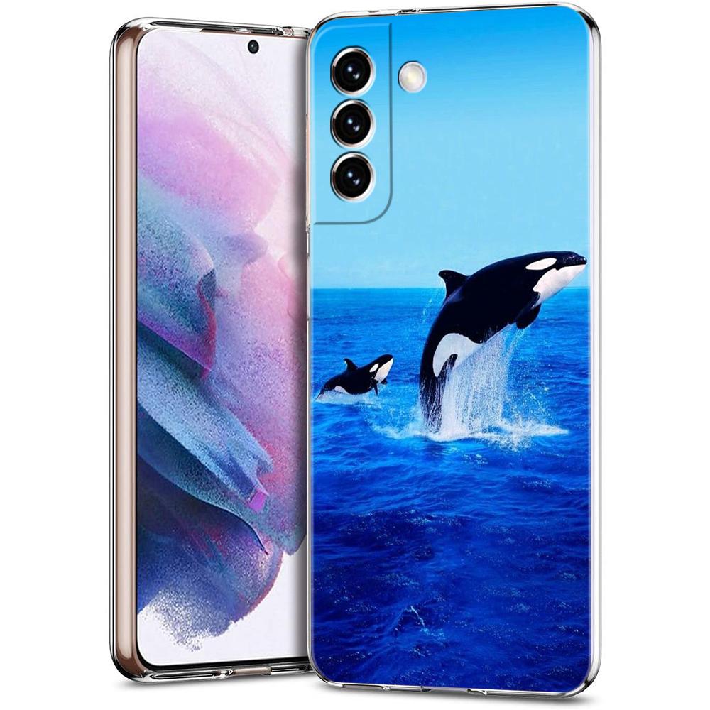 Чехол для телефона Samsung Galaxy S24 Ultra S23 FE S22 S20 S21 5G S10 S9 Plus S10E S8 Прозрачный Косатка океанская милая косатка