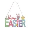 Easter Pendant Bunny Egg Gnome Pattern Door Hanger Wooden Easter Hanging Ornament for Festive Home Decoration