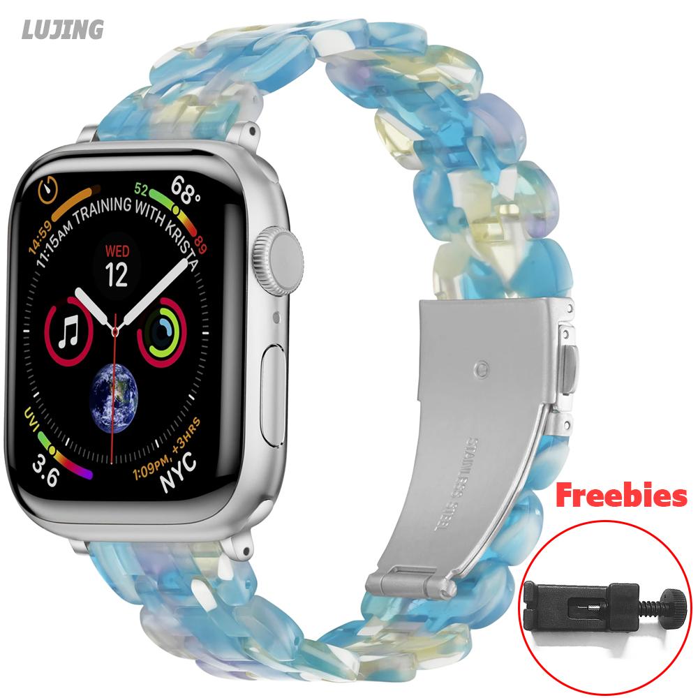 Ремешок из смолы для Apple Watch Band 44 мм, 49 мм, 40 мм, 42 мм, 41 мм, 45 мм, 38 мм, женский браслет IWatch Series 9, 8, 7, 6 SE 5, 4 Ultra2, ремни Correa
