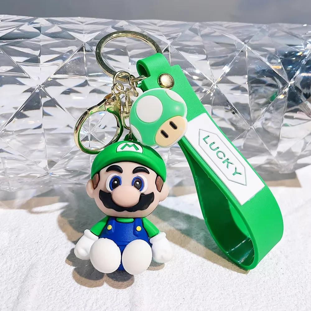 Super Mario Bros Keychain Action Figure Cute Cartoon Character Toy Doll Model Decoration Kid Birthday Gift