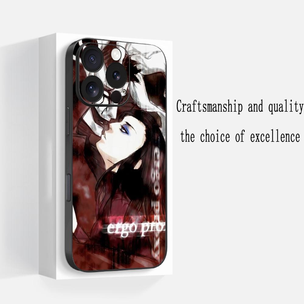 Чехол для телефона Ergo Proxy Y2K girl japan anime Для iPhone 17 16 e 15 14 13 12 Plus Mini Pro Max Мягкий черный Ударопрочный чехол