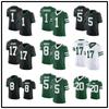 Винтажная футбольная форма New York Jets 3-го поколения с вышивкой Мужская спортивная одежда для игр