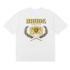 24SS cross-border European and American tide brand RHUDE micro-label letter wheat ear badge short-sleeved t-shirt men's and women's American high