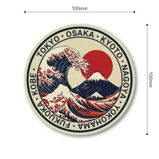 Japan travel sticker circular design Mount Fujitoriitemplesushimaneki-neko other collection depicting Japanese scenery culture waterproof vinyl Fuji