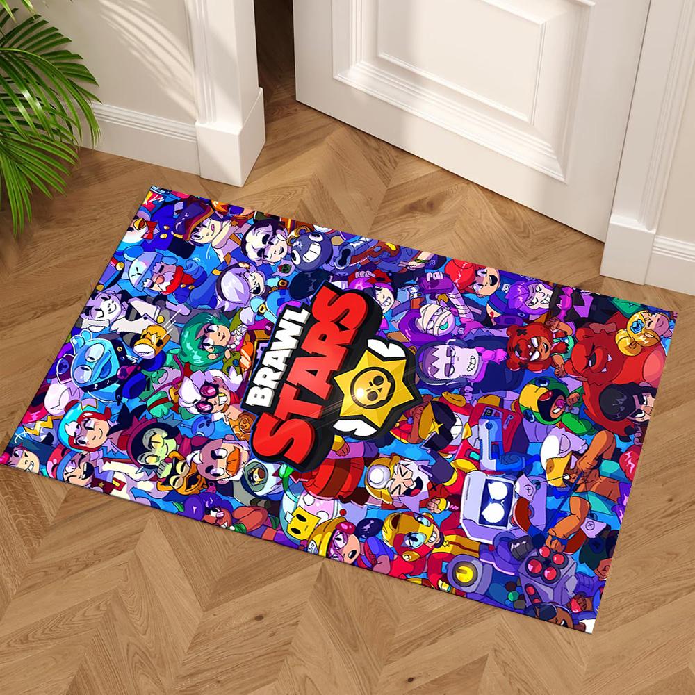 Brawl Stars Floor Rug Office Rug Design for Foyer Dormitory Game Room Entryway Antislip Carpet Decorate Offices Perfect Gift for Friends & Family