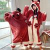 Animal Cat Onesie Women Men Pajamas Hooded Robe Warm Soft Sleepwear Overall Onepiece Jumpsuit Cosplay Costume Sleepwear Housecoat Loungewear Nightgown