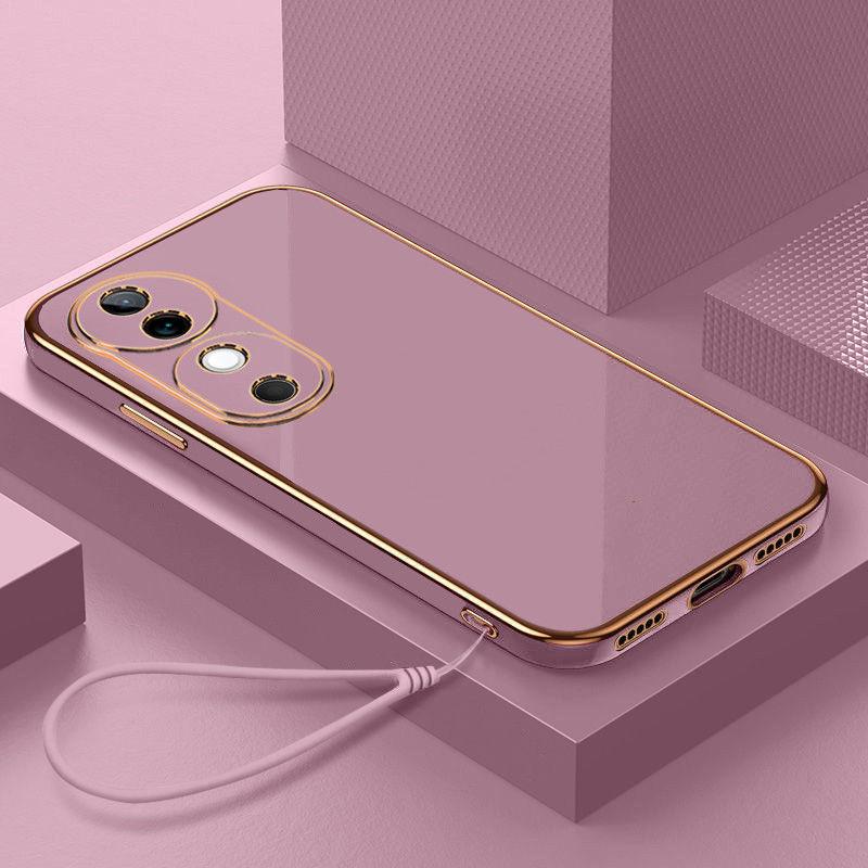Чехол для Vivo V40 Чехол для телефона Vivo V40 с прямым гальваническим покрытием, противоударный, силиконовый, мягкий чехол