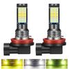 Yuumo+ H8 H11 Fog Lamp, LED 3 Color Switching, Compact, Integrated, High Brightness, 4,800