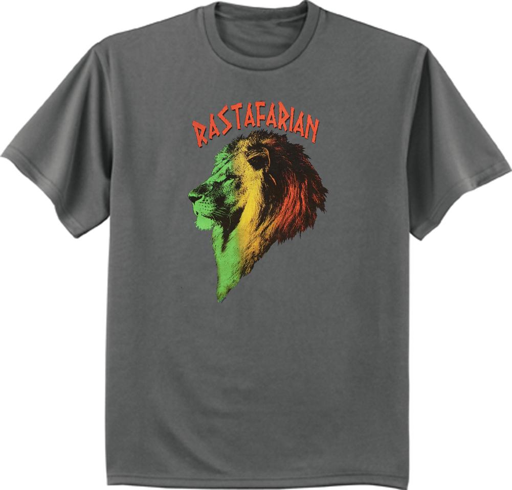 Rastafarian t-shirt Rasta Lion tee shirt dark gray tshirt Lion of Judah