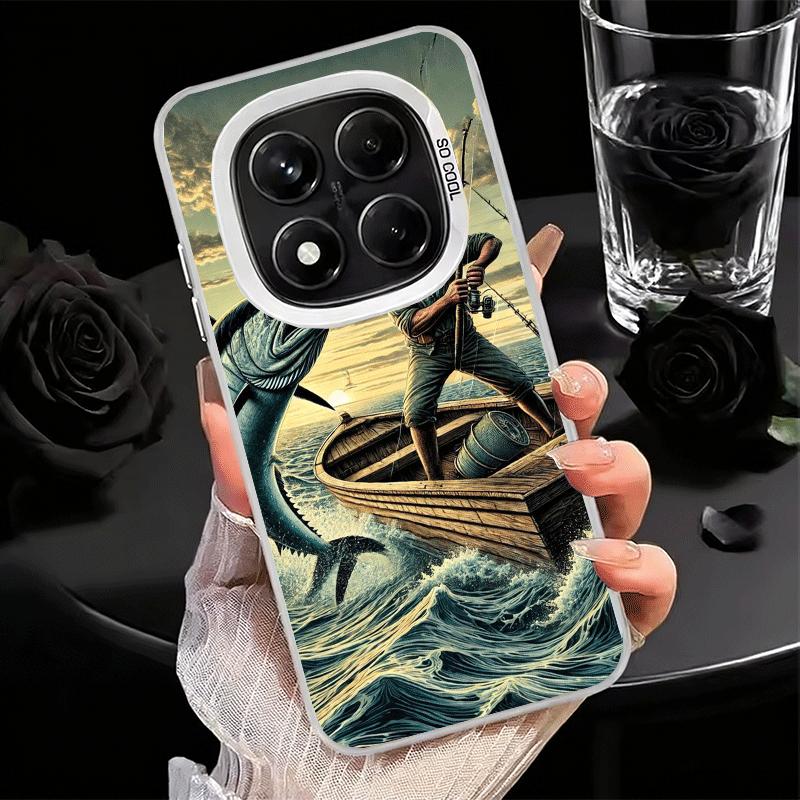 Hunting Fishing Man Soft Phone Case for Xiaomi Redmi Note 13 14 15 Pro Plus 12S 12 11S 11 11T 10S 10 Shockproof Cover Back Shell