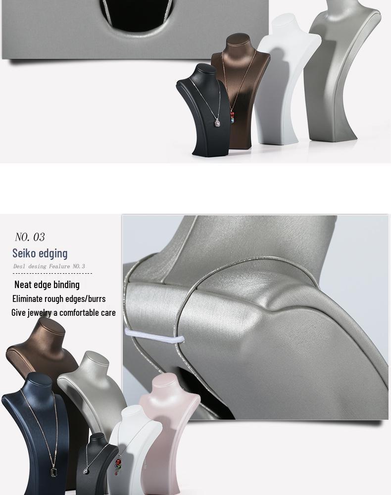 Blue Mannequin Neck Display Stand for Jewelry and Pendant Storage