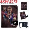 Suda Messi Ronaldo Football Star Fan Wallet Short Snap PU Leather Money Clip Gift for Soccer Fans 1pcs