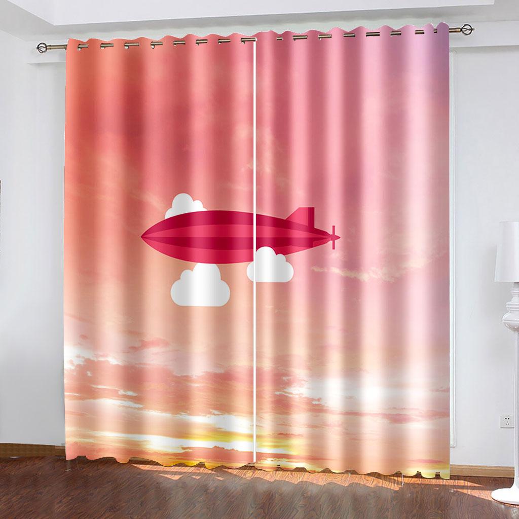 Мультяшные Блэкаут Шторы Самолеты Разноцветные Оконные Шторы для Детской Спальни Декор (2 панели) Кортина