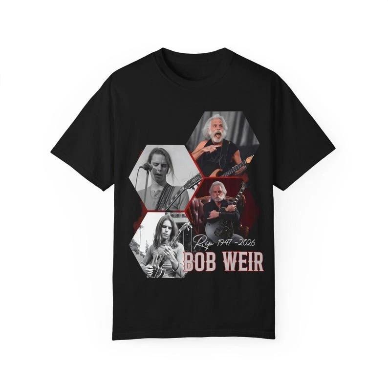 2026 SpringSummer Pure Cotton Printed Tshirt Bob Weir 19472026 Unisex TShirt Size Commemorative Rock Legend