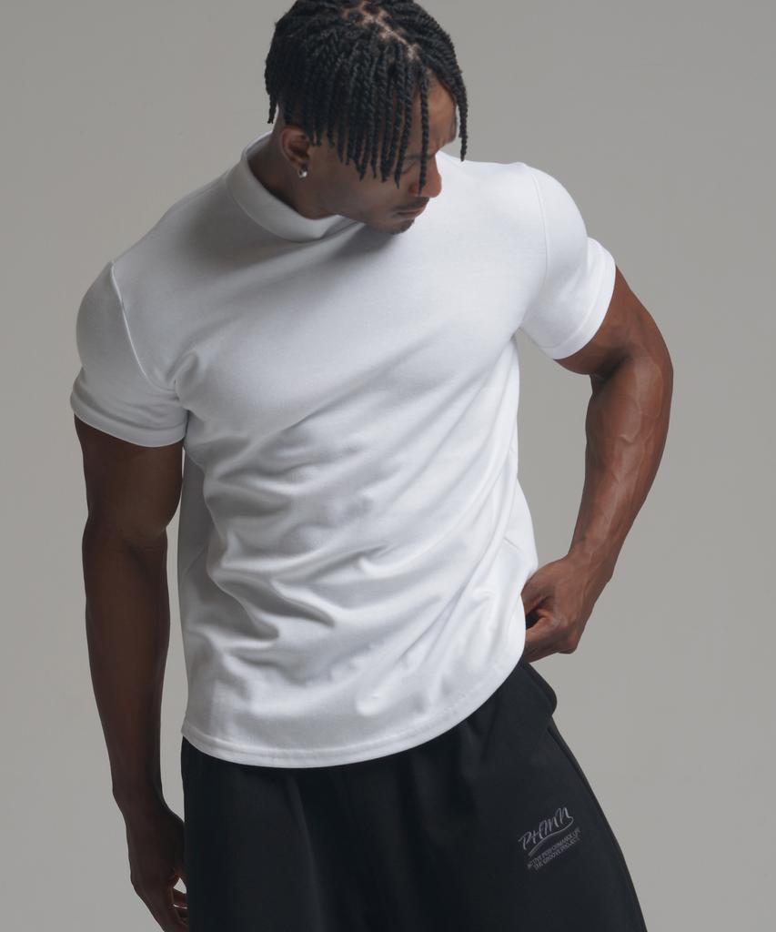 PHERMENON [2Pack] Muscle Fit Mock Neck Short Sleeve T-Shirt (3 Colors)